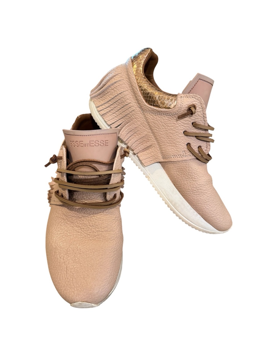 ESSE UT ESSE leather fringe sneakers size 37